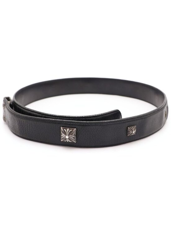 Chrome Hearts Zero Pyramid Studs Belt Strap Snap Button Black main image 4